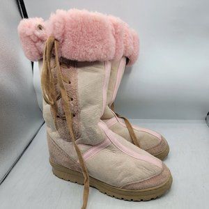 Pure Oz Womens 7 Pink Tall Boots Casual Fashion Winter Warm Outdoors Going Out